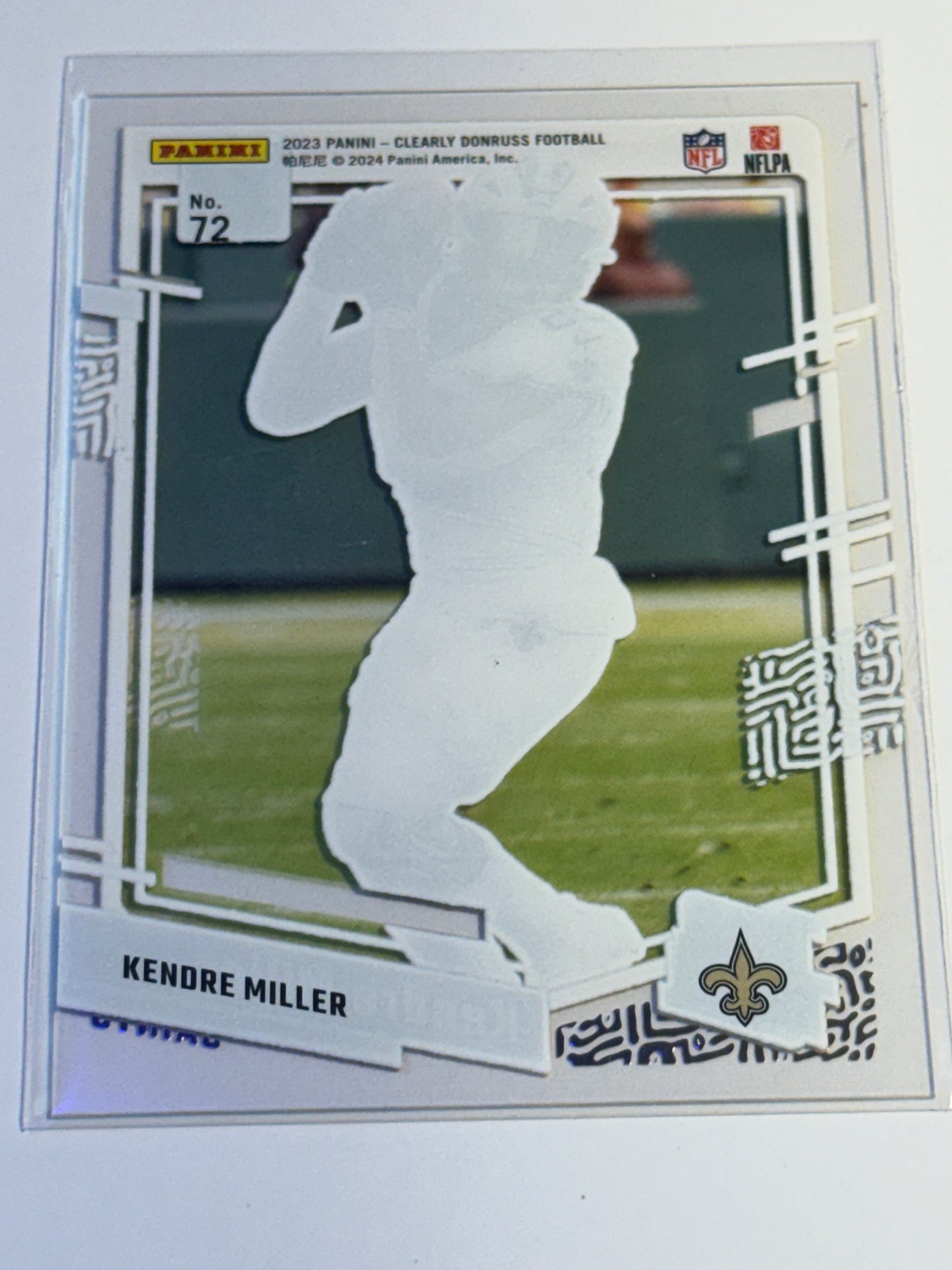 2023 PANINI | CLEARLY DONRUSS FOOTBALL | Kendre Miller No.72 | Saints