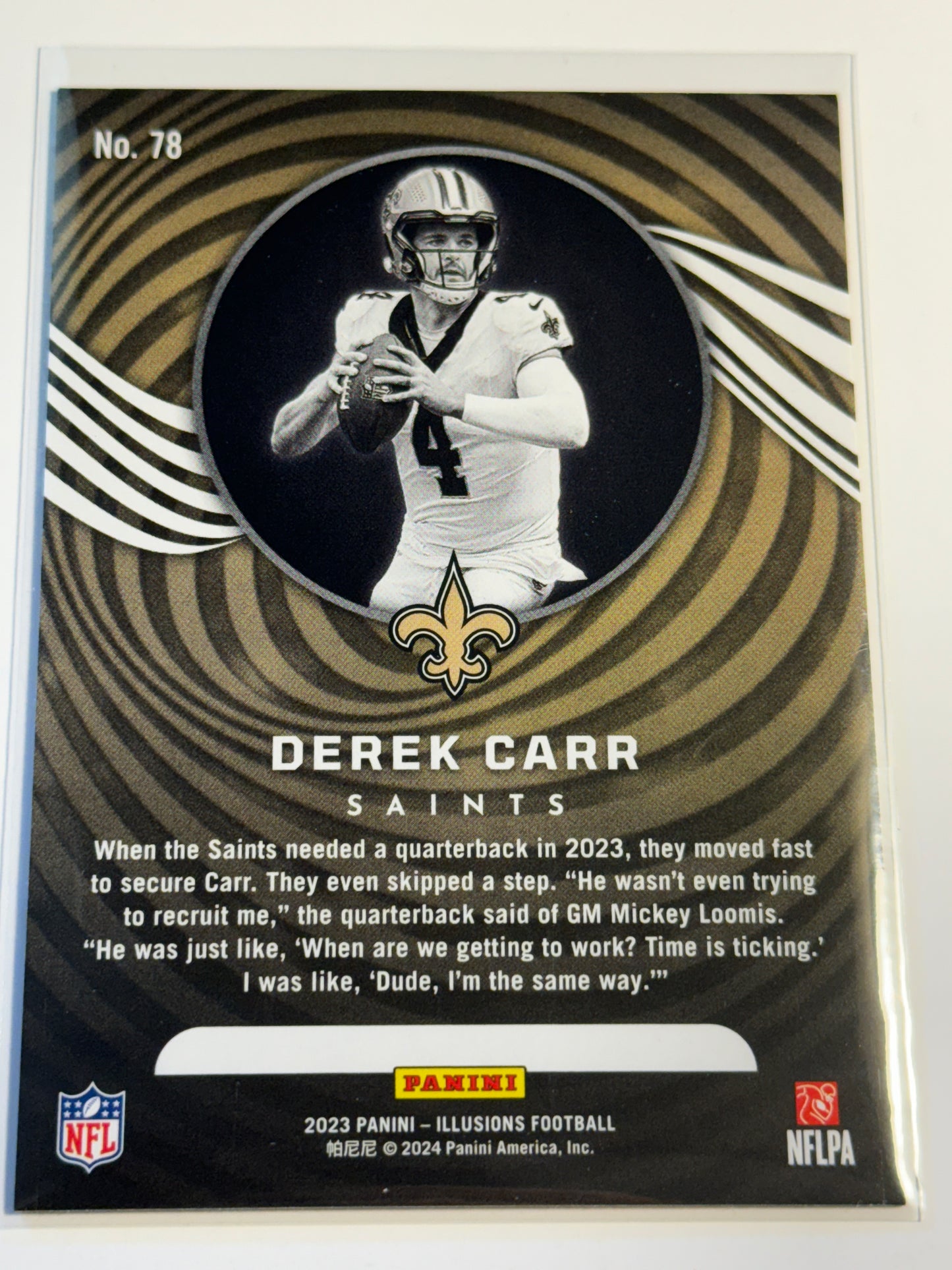 2023 PANINI | ILLUSIONS | Derek Carr No.78 | Saints