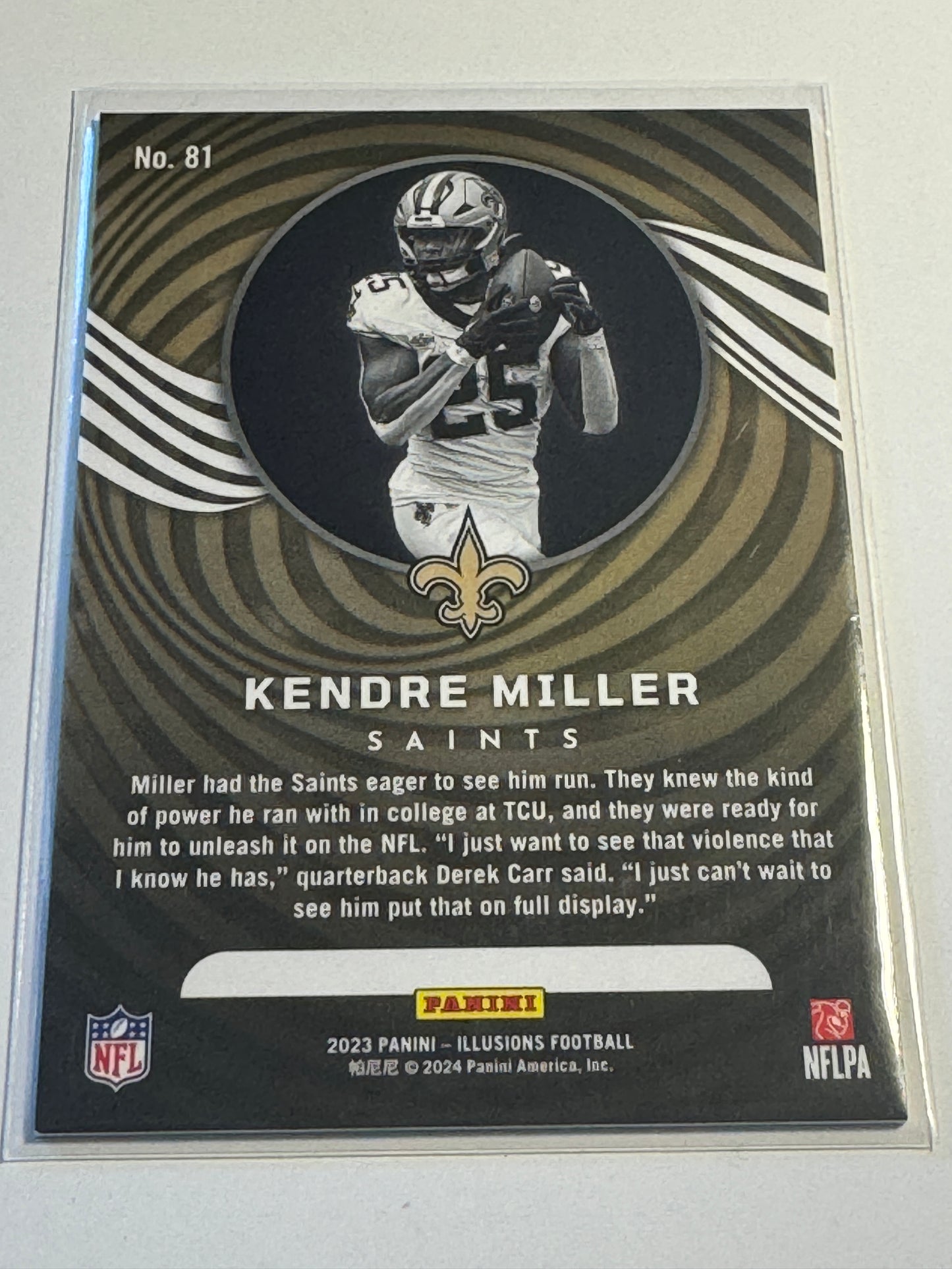 2023 PANINI | ILLUSIONS | Kendre Miller No.81 | Saints | Holo Rookie Card