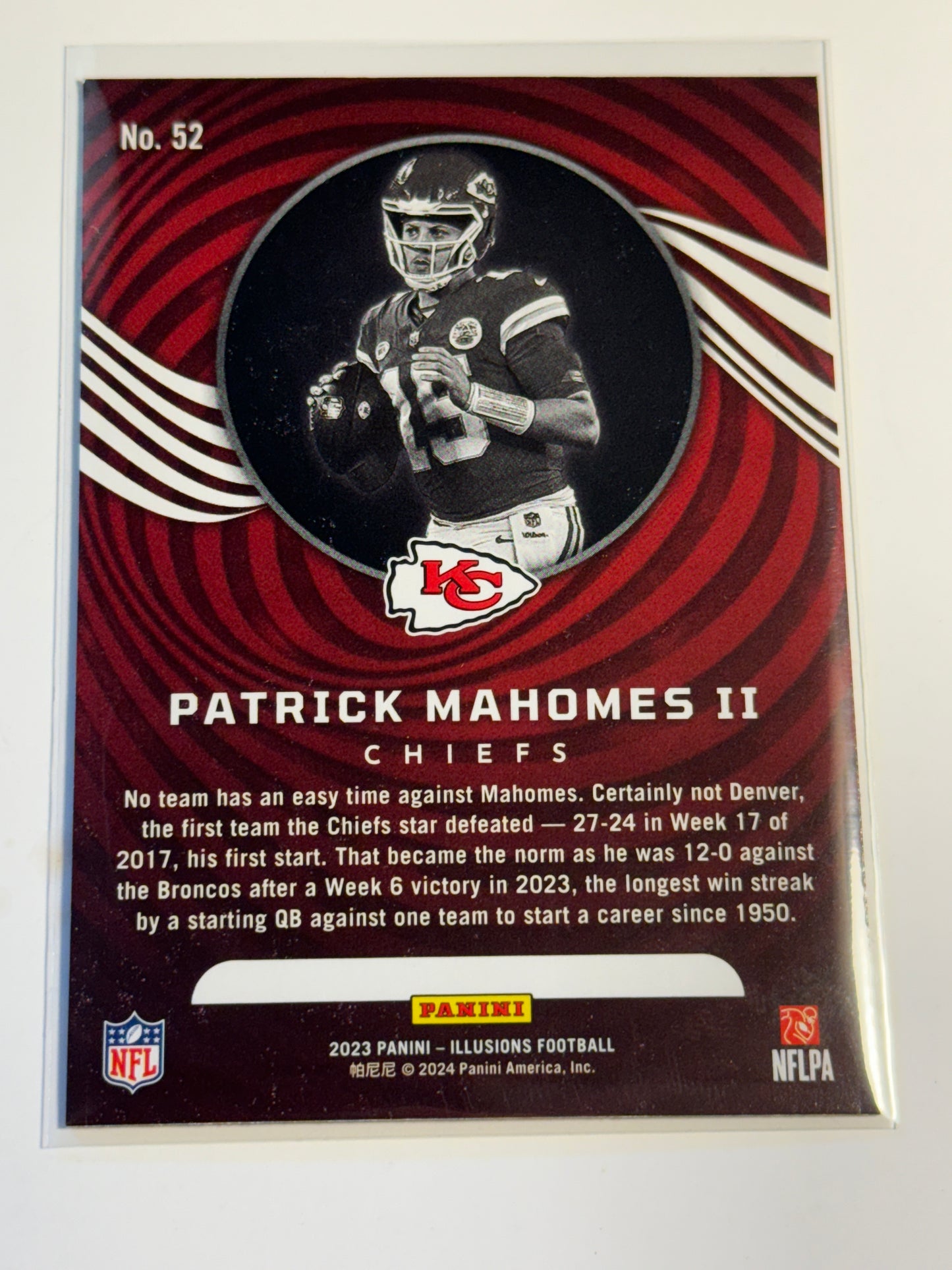 2023 PANINI | ILLUSIONS | Patrick Mahomes II No.52 (1A) | Chiefs