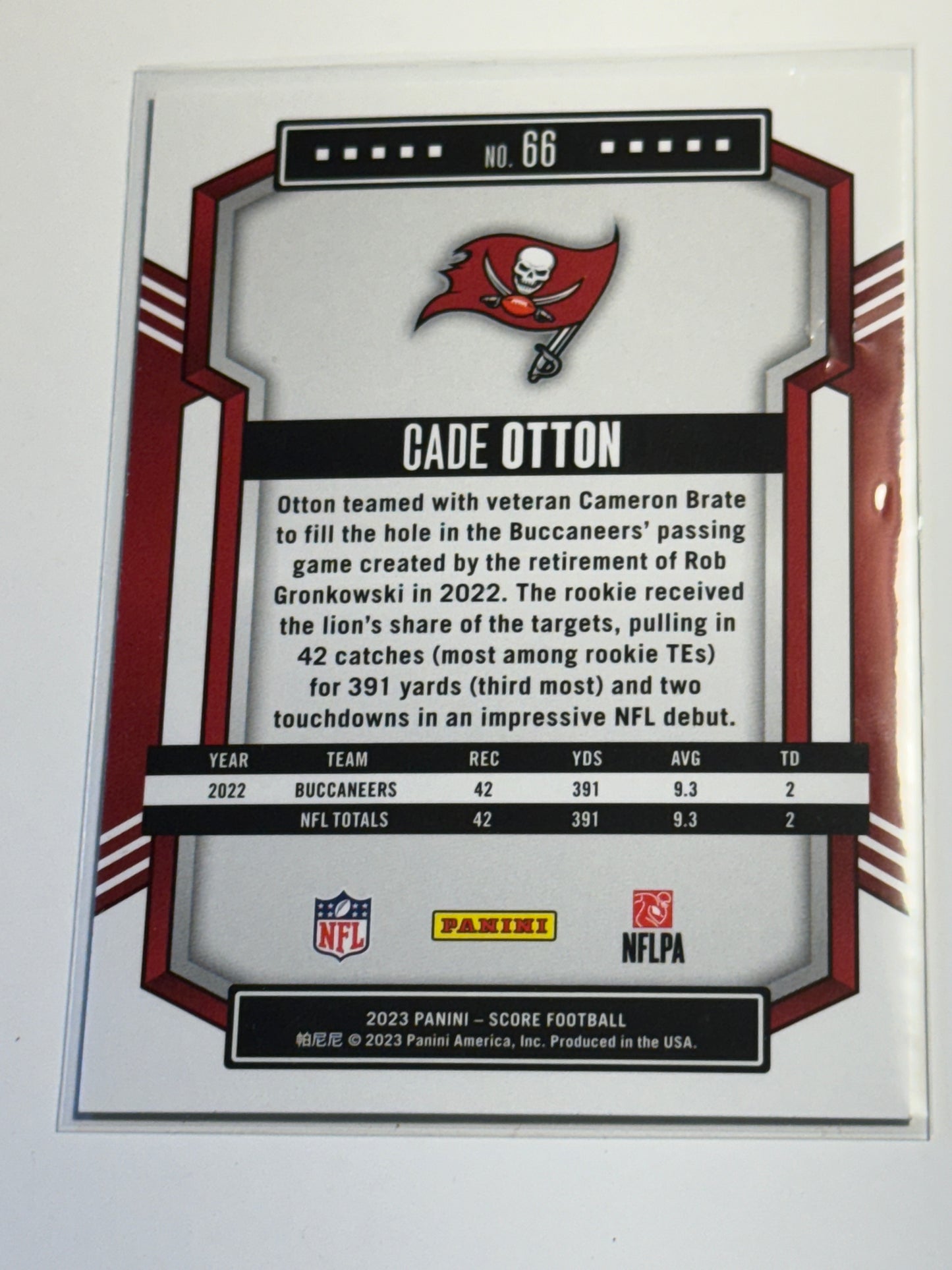 2023 PANINI | SCORE FOOTBALL | Cade Otton No.66 | Buccaneers