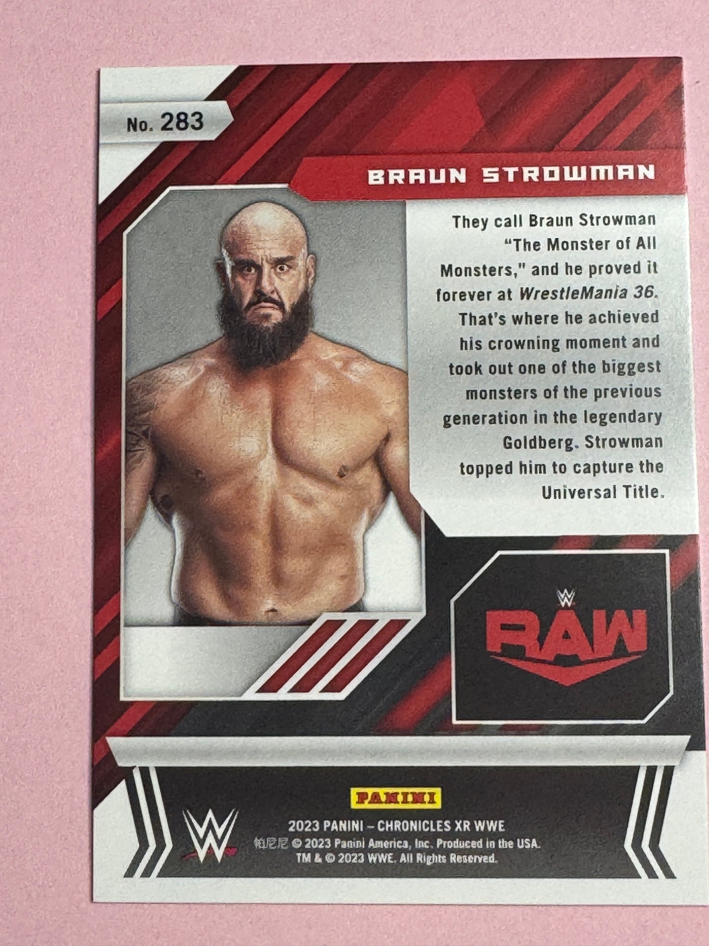 2023 Panini Chronicles WWE Braun Strowman Pink  034/99