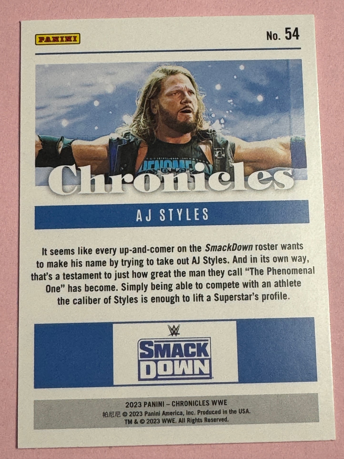 2023 Panini Chronicles WWE AJ Styles #54