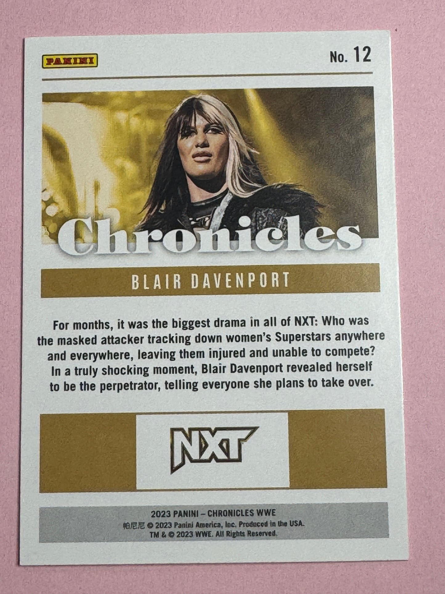 2023 Panini Chronicles WWE Blair Davenport #12