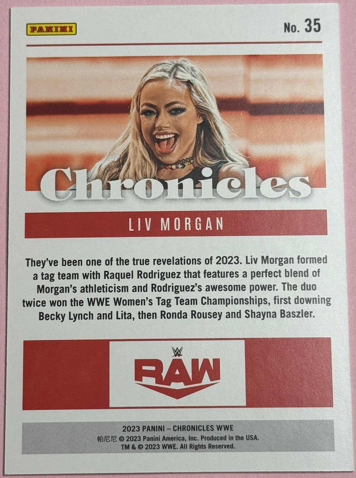 2023 Panini Chronicles WWE Liv Morgan #35 Purple 202/349