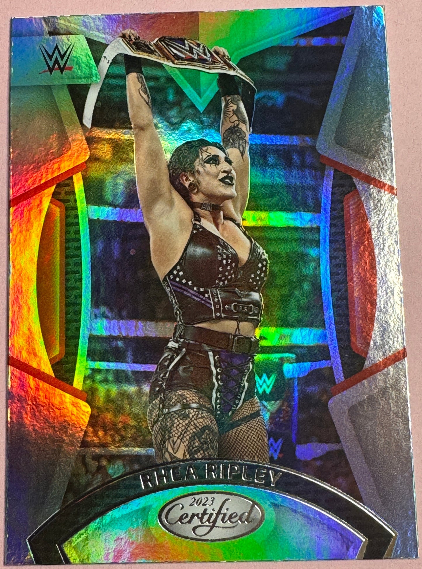 2023 Panini Chronicles WWE Rhea Ripley #202 Silver Holo Certified