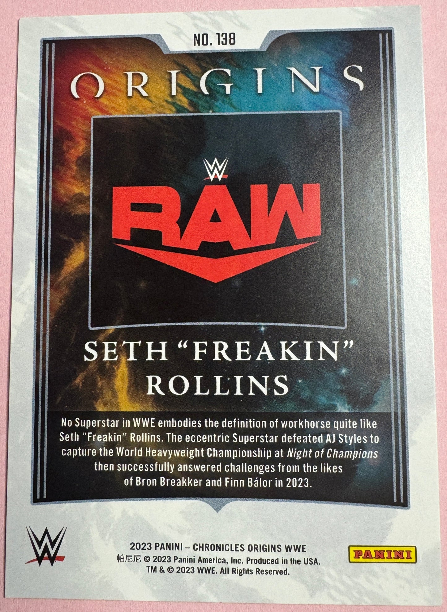 2023 Panini Chronicles WWE Seth Rollins #138 Origins