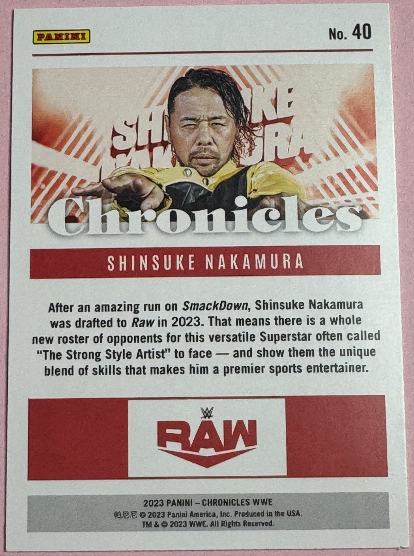 2023 Panini Chronicles WWE Shinsuke Nakamura #40 Bronze