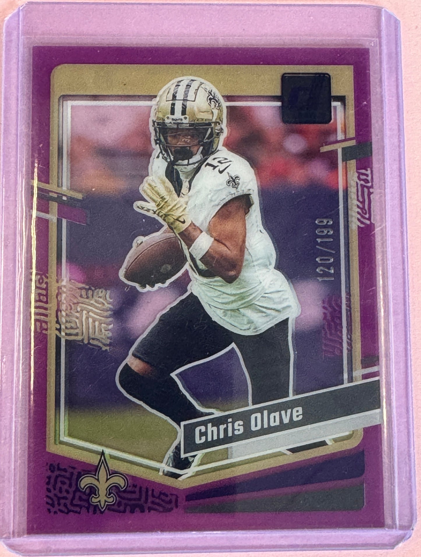 2023 Panini Clearly Donruss Football Chris Olave #35 Saints Purple 120/199