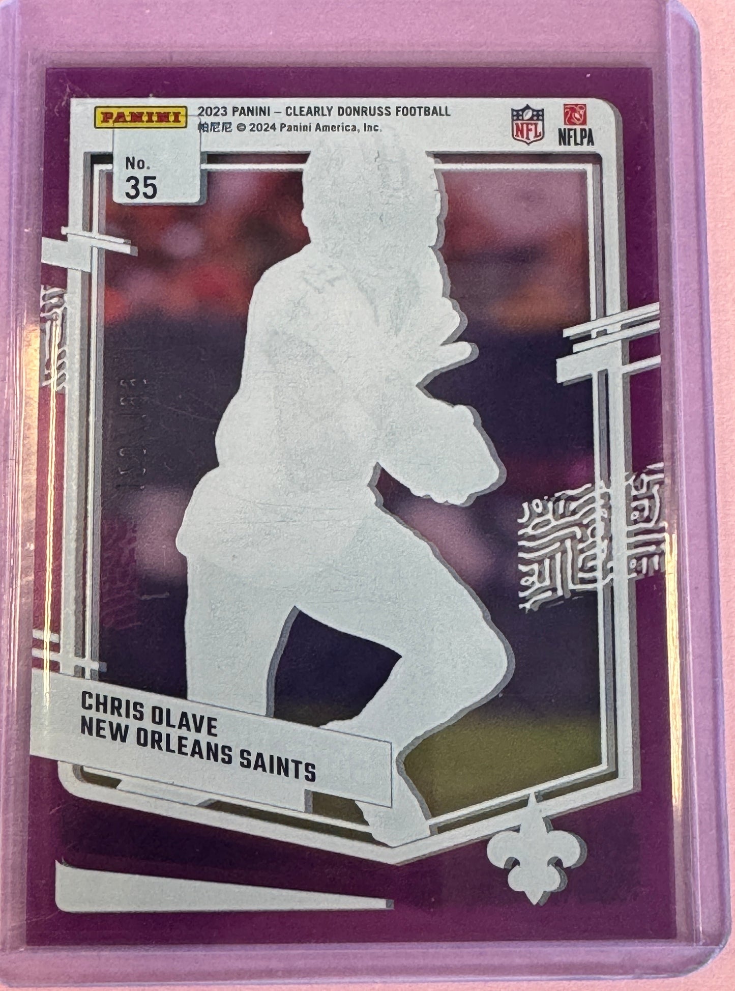 2023 Panini Clearly Donruss Football Chris Olave #35 Saints Purple 120/199