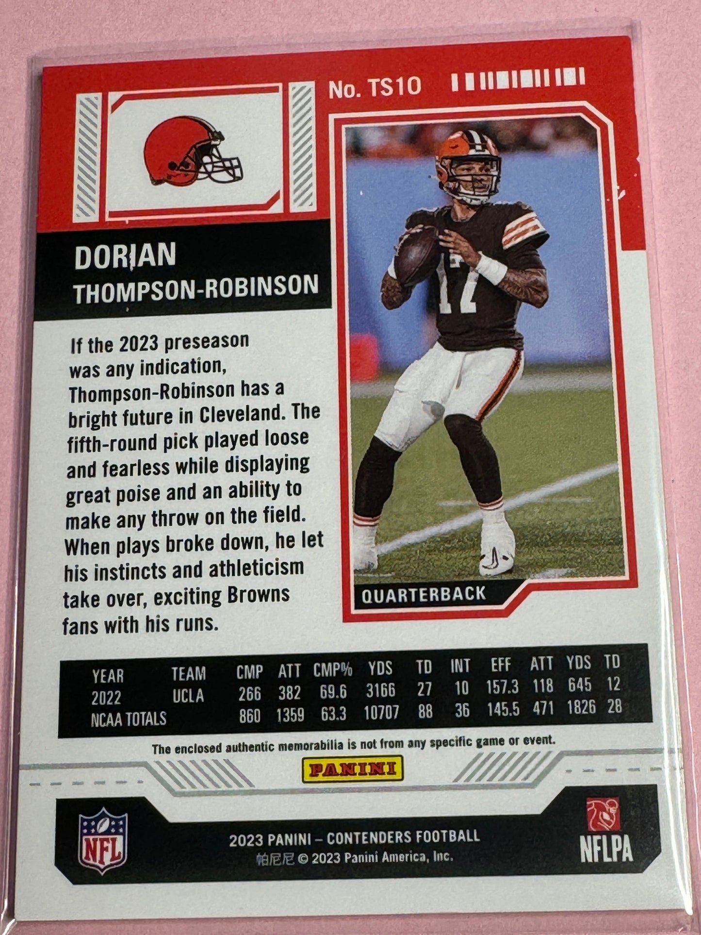 2023 Panini Contenders | Dorian Thompson-Robinson No.TS-10 | Browns RC patch