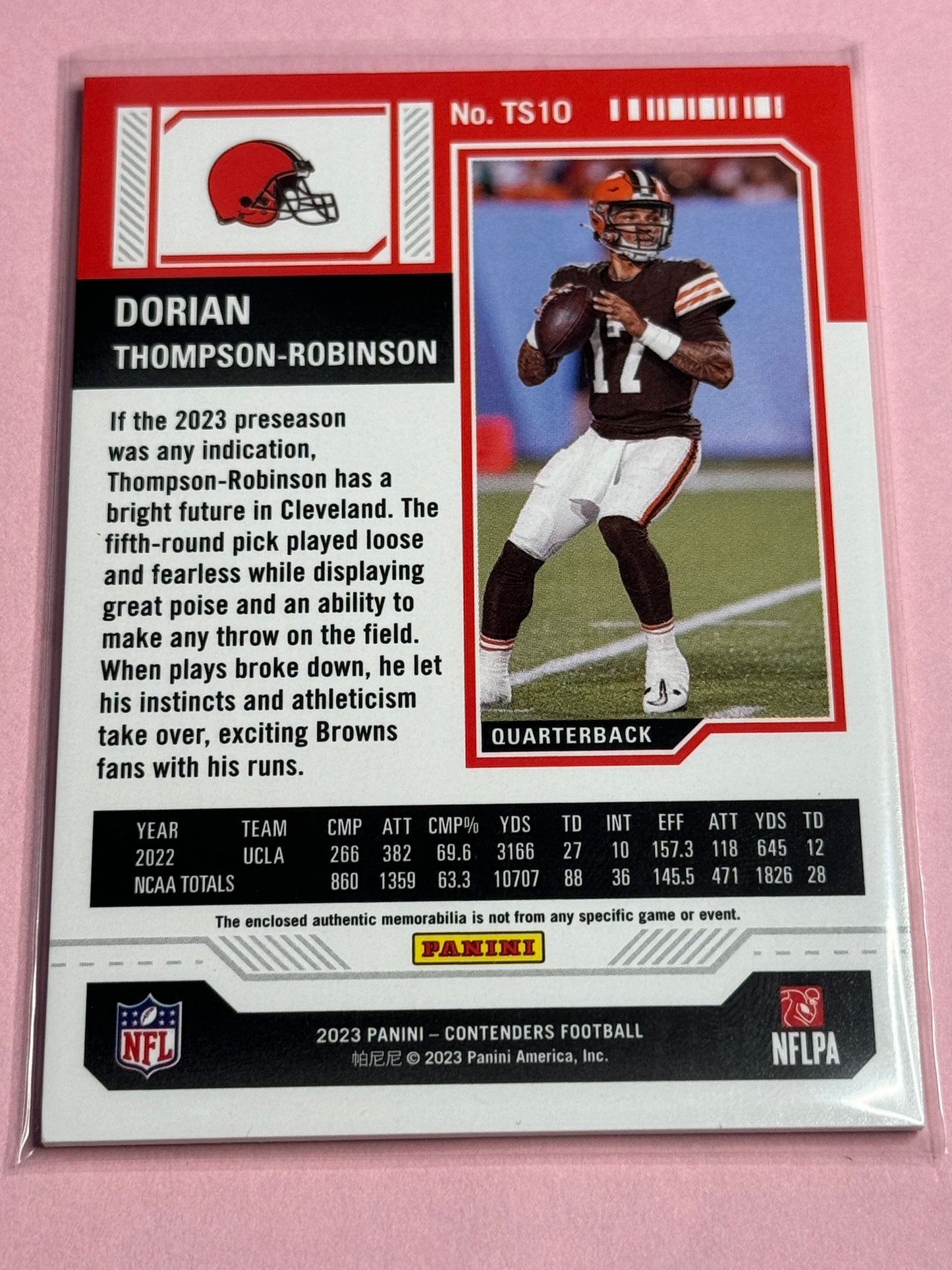 23' Panini Contenders  | Dorian Thompson-Robinson No.TS-10 | Browns RC patch