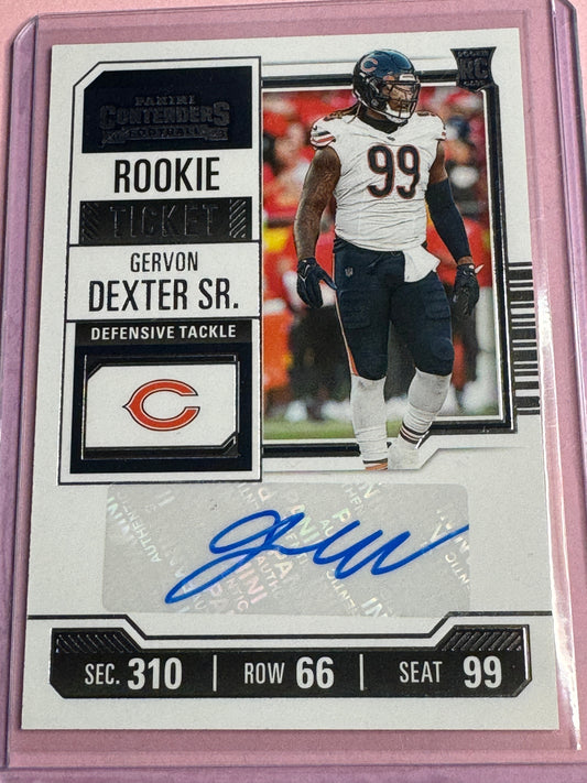 23' Panini Contenders | Gervon Dexter Sr No.236 | Bears Rookie Ticket | Auto