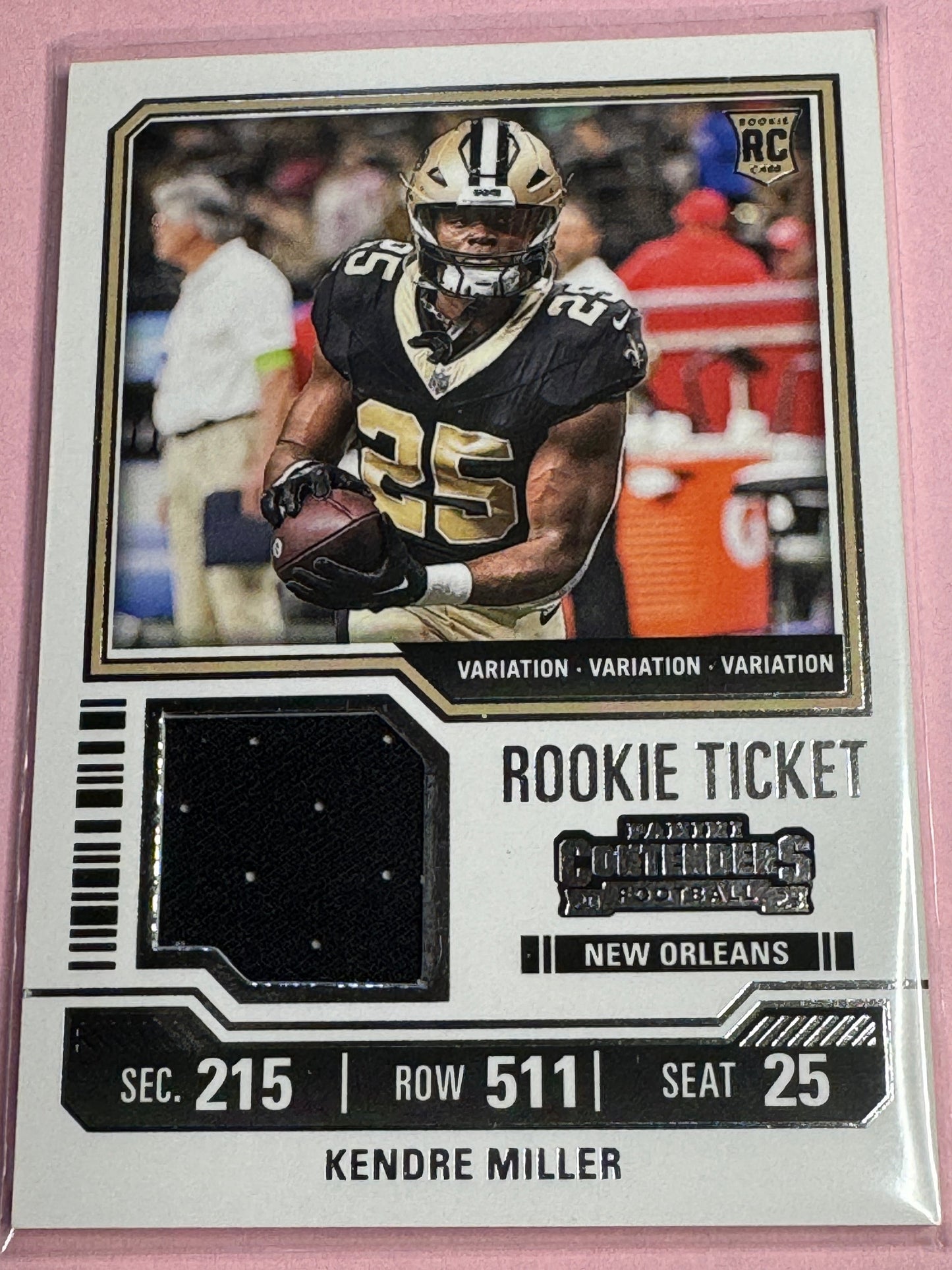 23' Panini Contenders | Kendre Miller No.TS-22v | Saints RC Ticket Var. Patch