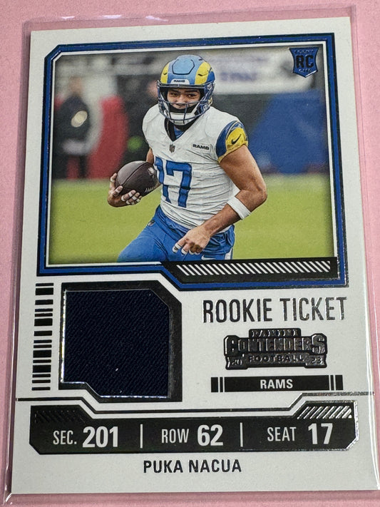 2023 Panini Contenders Football | Puka Nacua No.TS-13 | Rams Rookie Ticket Patch