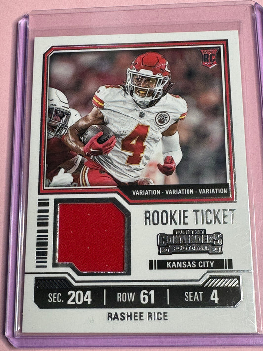 23' Panini Contenders | Rashee Rice No.TS-28v | Chiefs RC Ticket Variation Patch