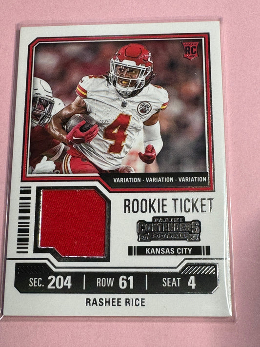 23' Panini Contenders | Rashee Rice No.TS-28v | Chiefs RC Ticket Variation Patch