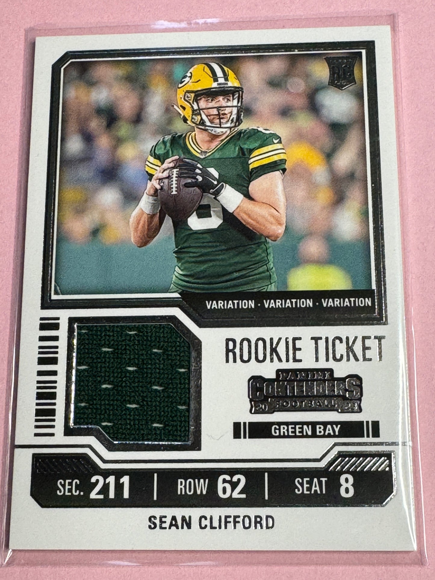 23' Panini Contenders Sean Clifford No.TS-31v- Packers RC Ticket Variation patch