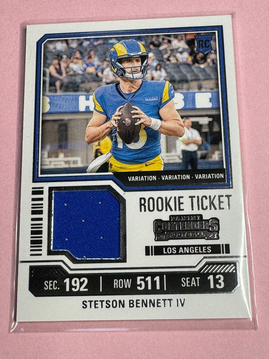 23' Panini Contenders  | Stetson Bennett IV No.TS-32v | Rams RC Ticket Patch