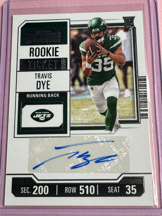 2023 Panini Contenders Football | Travis Dye No.262 | Jets Rookie Ticket | Auto