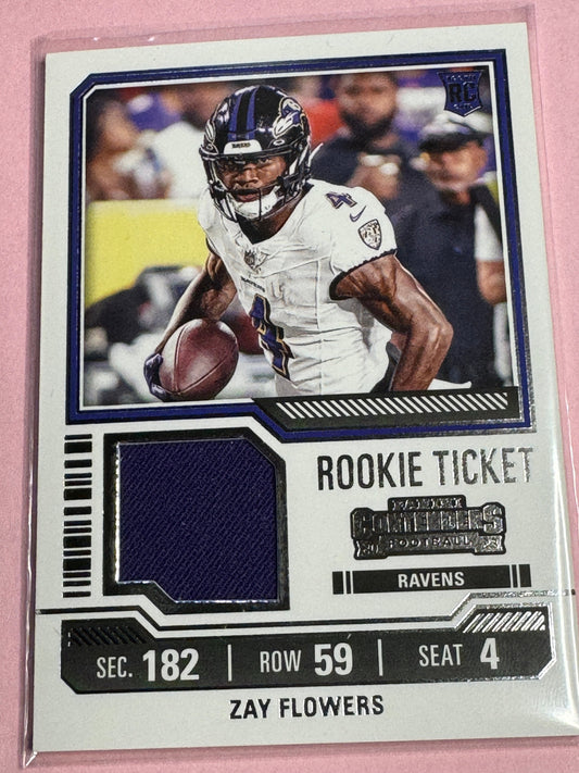 23' Panini Contenders | Zay Flowers No.TS-39 | Ravens Rookie Ticket Patch