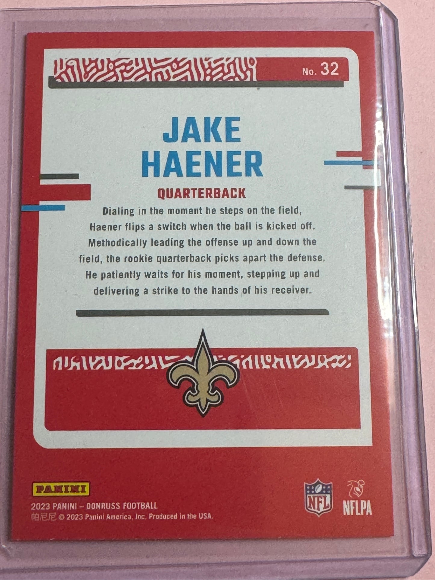 2023 Panini Donruss Jake Haener #32 Saints The Rookies