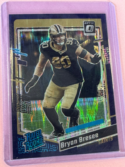 2023 Panini Donruss Optic Football Bryan Bresee #276 Rated Rookie Purple Shock