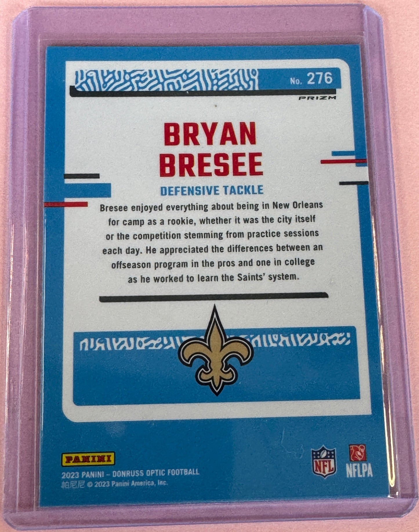 2023 Panini Donruss Optic Football Bryan Bresee #276 Rated Rookie Purple Shock