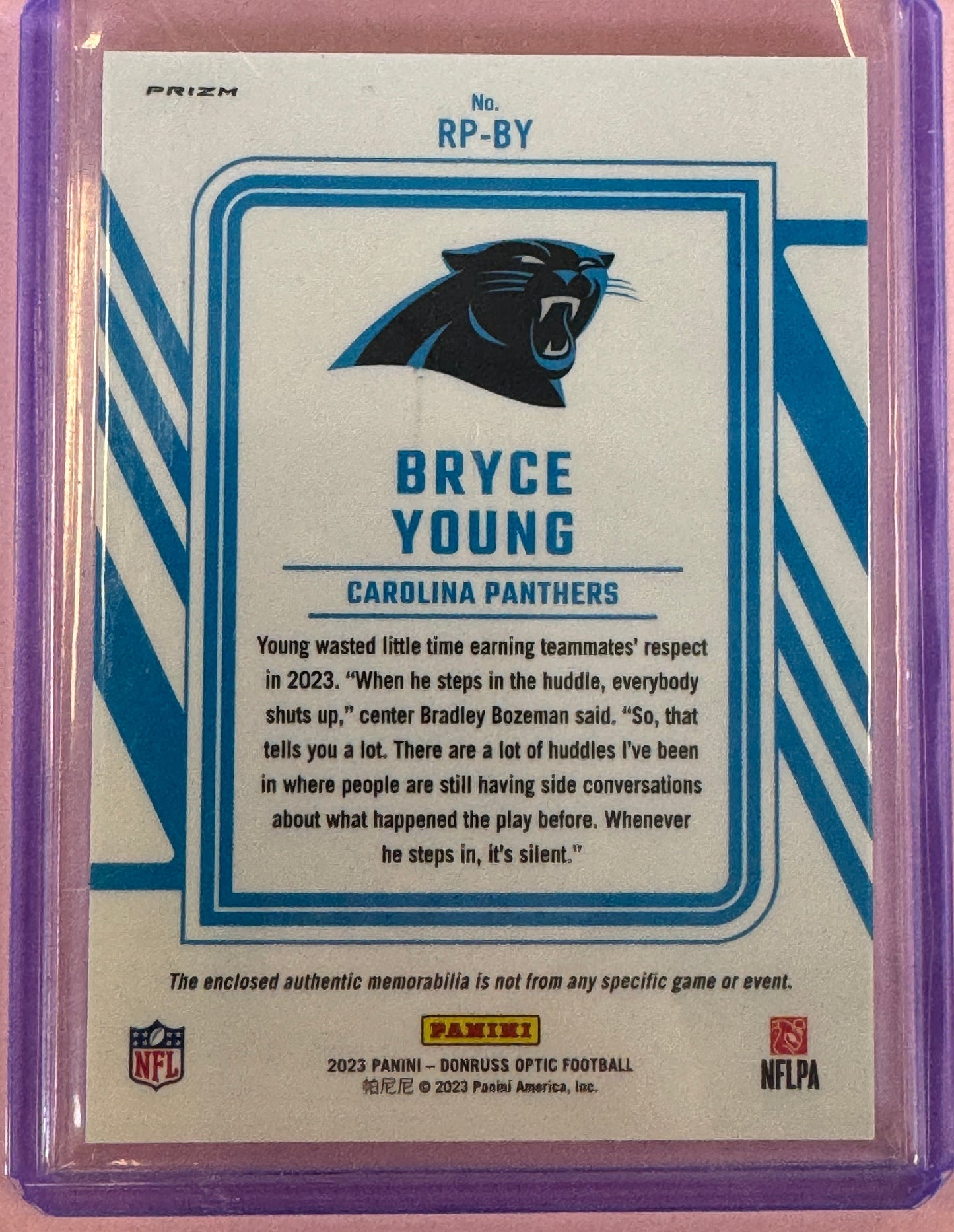 2023 Panini Donruss Optic Football Bryce Young #RP-BY Panthers Rookie Phenom