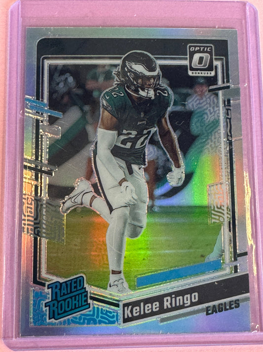 2023 Panini Donruss Optic Football Kelee Ringo #282 Eagles Rated Rookie Silver Holo