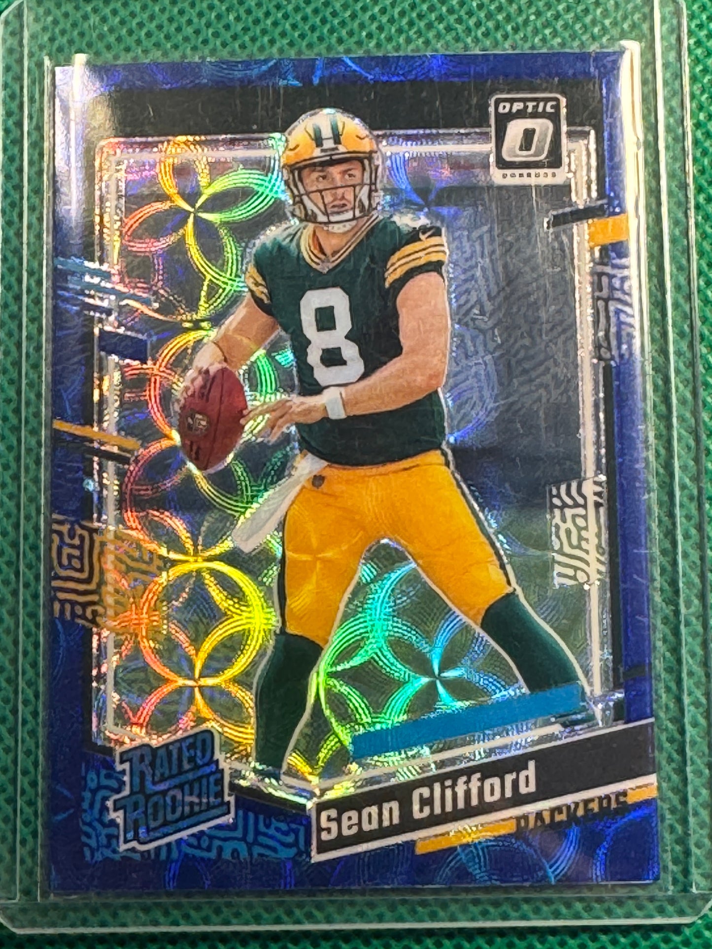 2023 Panini Donruss Optic Football Sean Clifford #242 Packers Rated Rookie Blue Scope