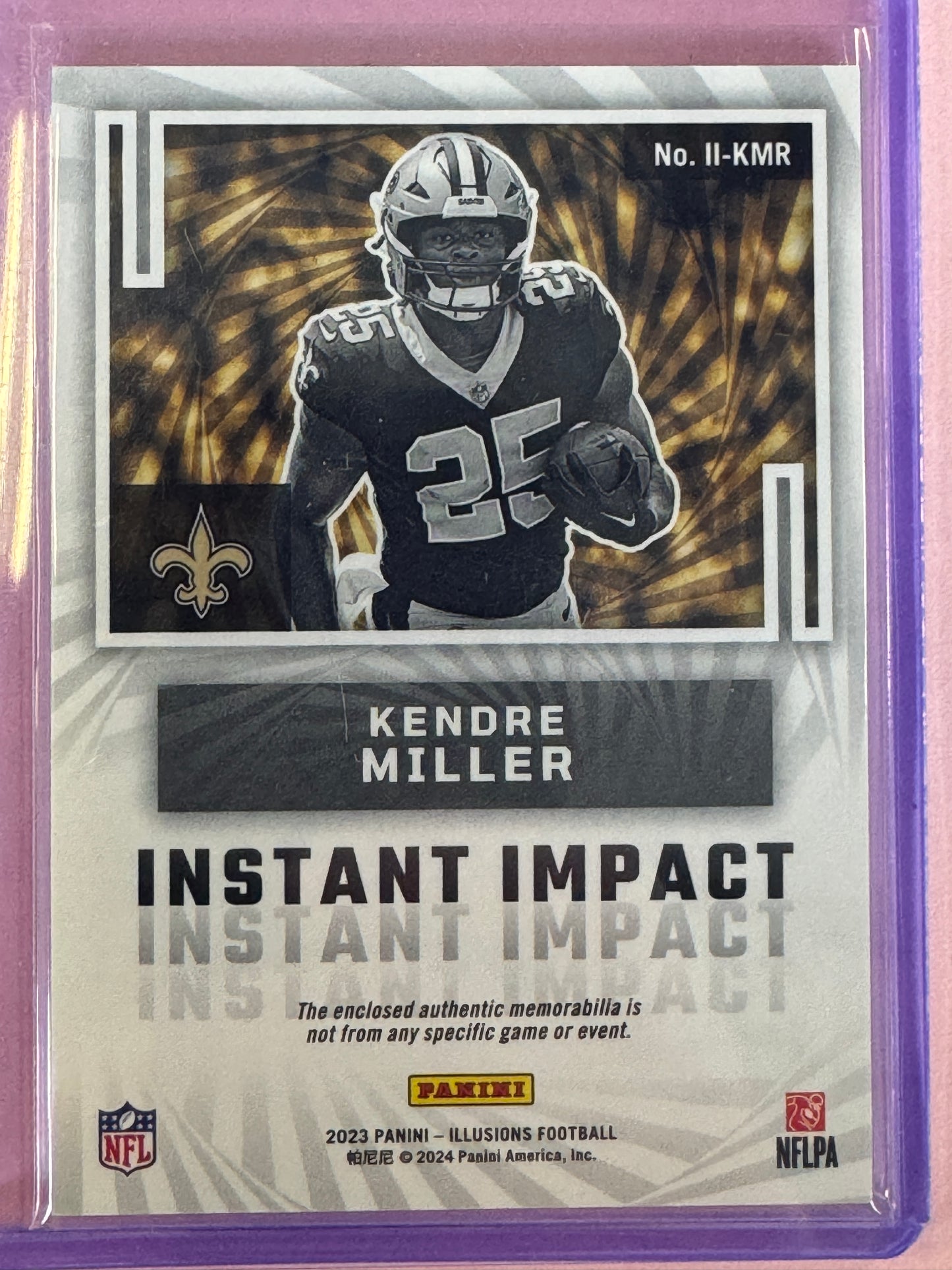 2023 Panini Illusions Kendre Miller #II-KMR Saints RC Patch Instant Impact