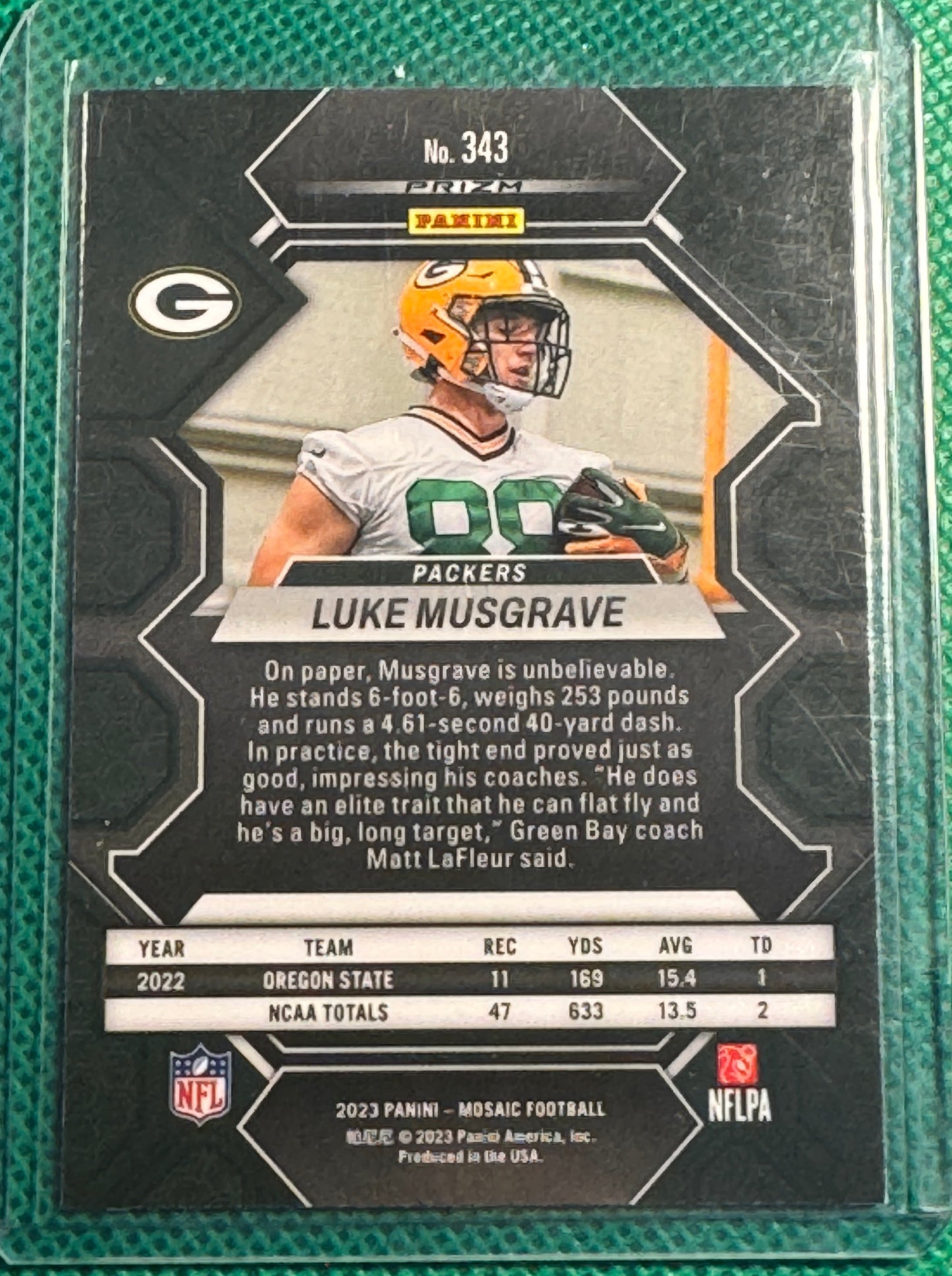 2023 Panini Mosaic Football Luke MusGrave #343 Packers RR