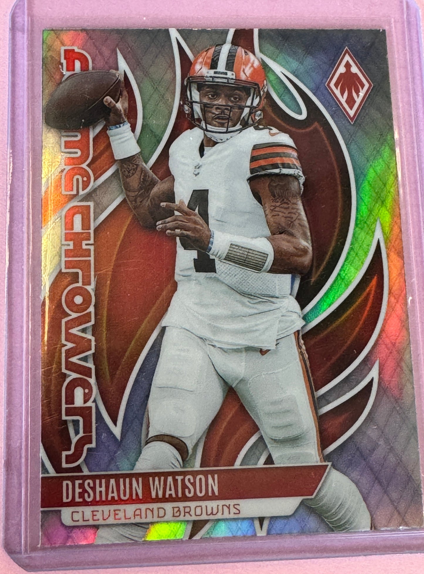 2023 Panini Phoenix Football Deshaun Watson #FLA-19 Browns Flame Throwers Silver