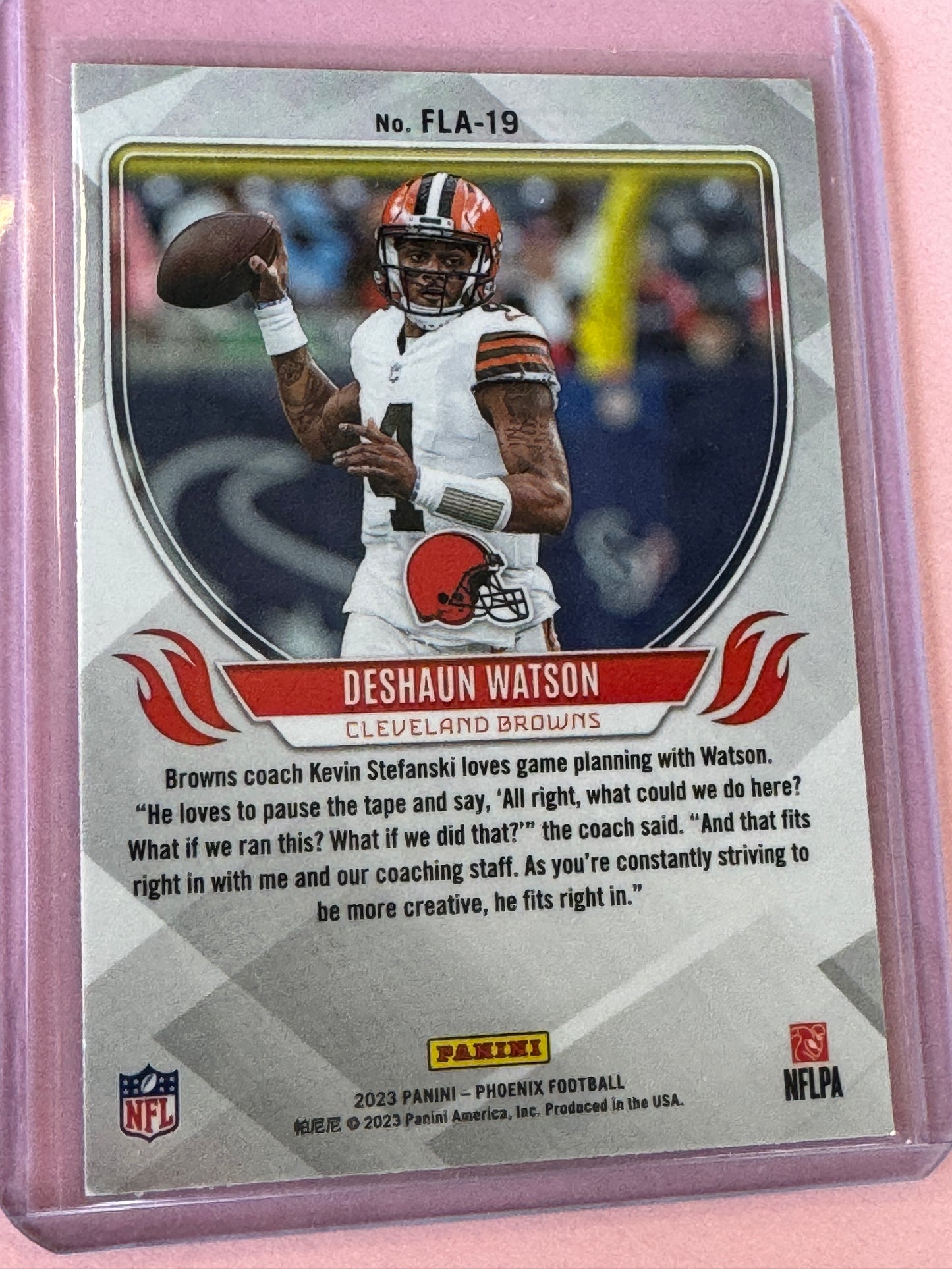 2023 Panini Phoenix Football Deshaun Watson #FLA-19 Browns Flame Throwers Silver