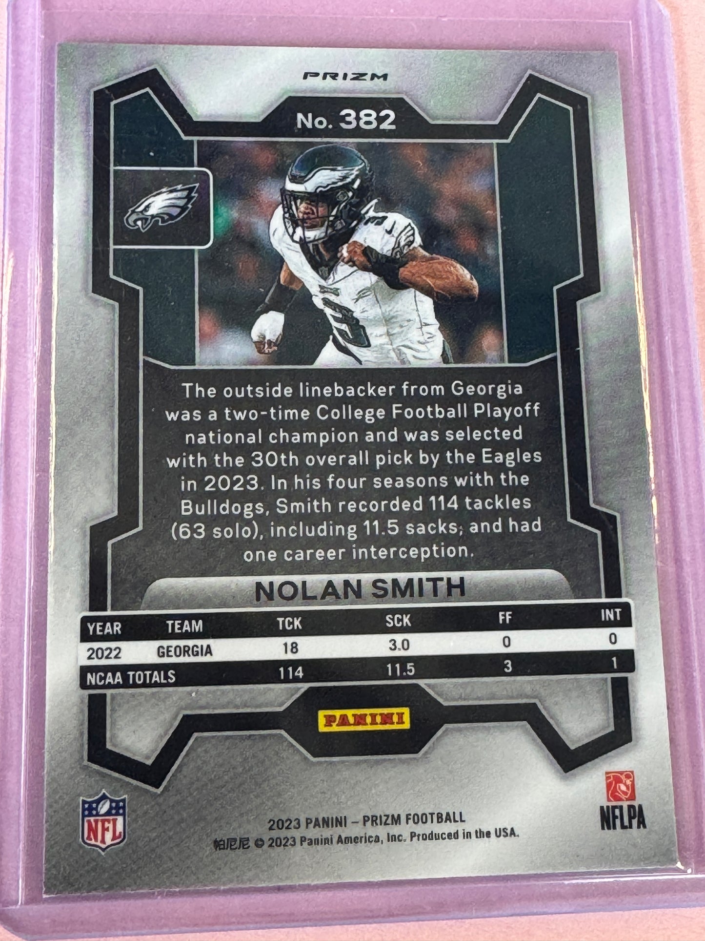 2023 Panini Prizm Nolan Smith #382 Eagles RC Silver