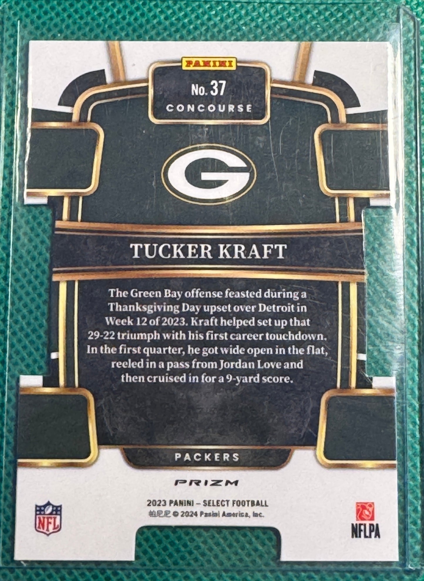 2023 Panini Select Football Tucker Kraft #37 Packers RC Red Blue Die-Cut