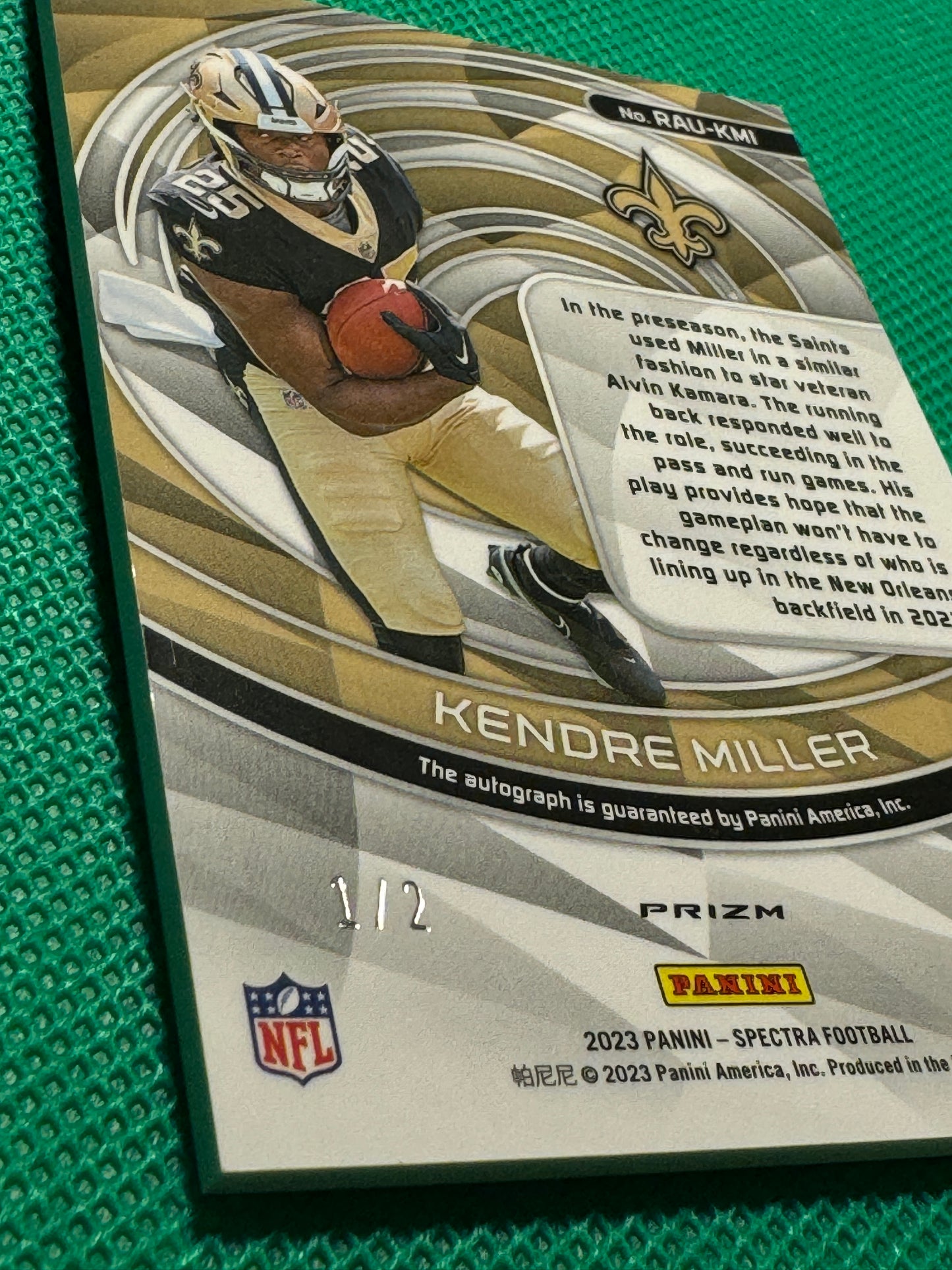 2023 Panini Spectra Football Kendre Miller #RAU-KMI Saints Rookie