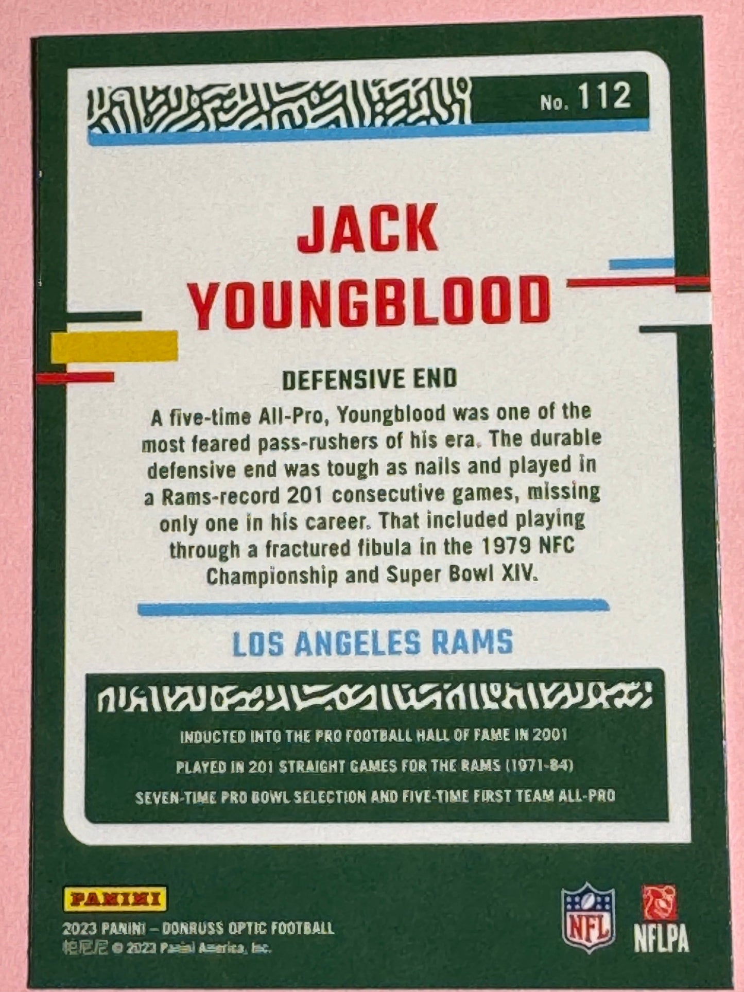 2023 Panini | Donruss Optic Football | Jack Youngblood #112 | Rams