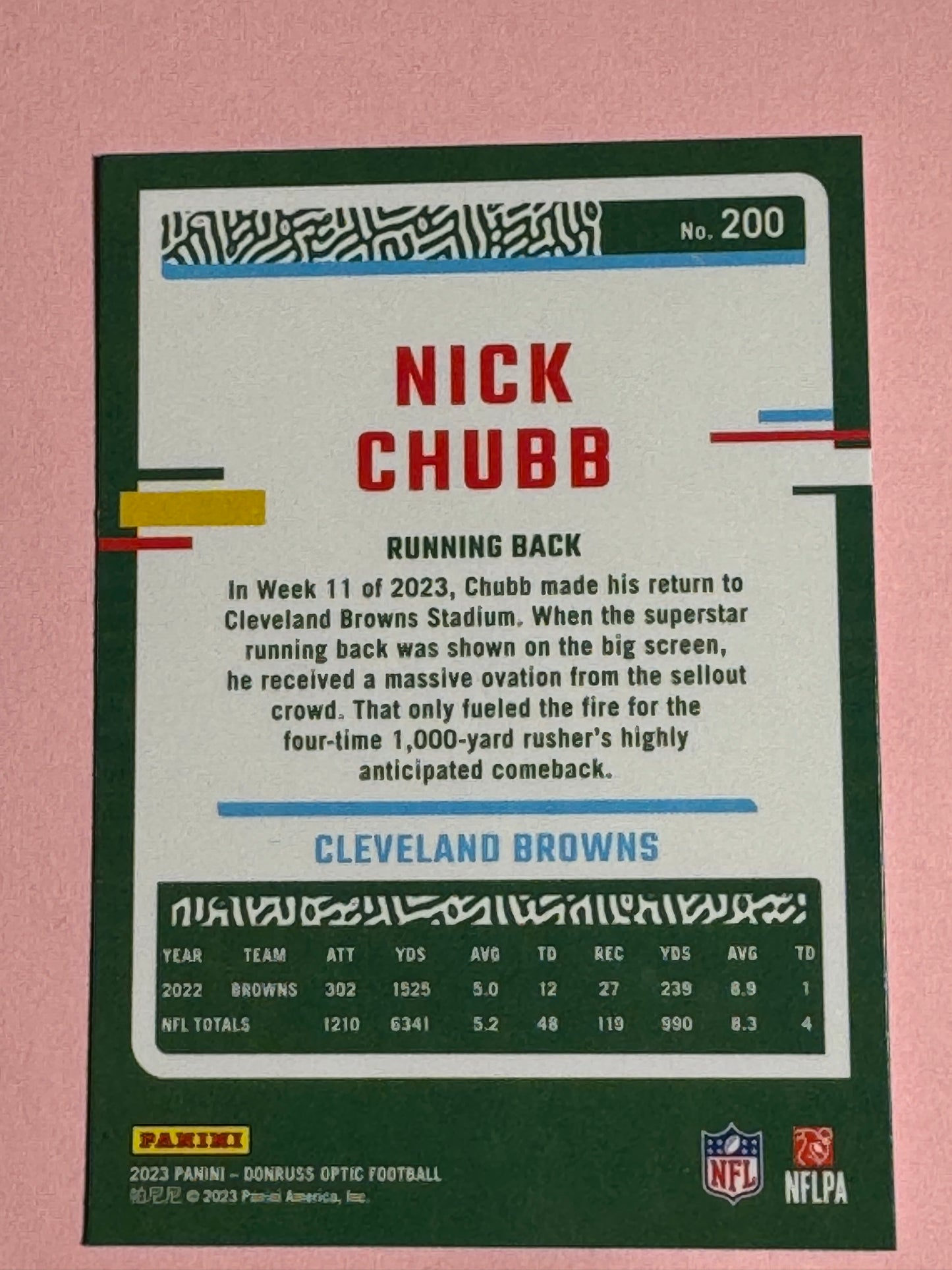 2023 Panini | Donruss Optic Football | Nick Chubb #200 | Browns