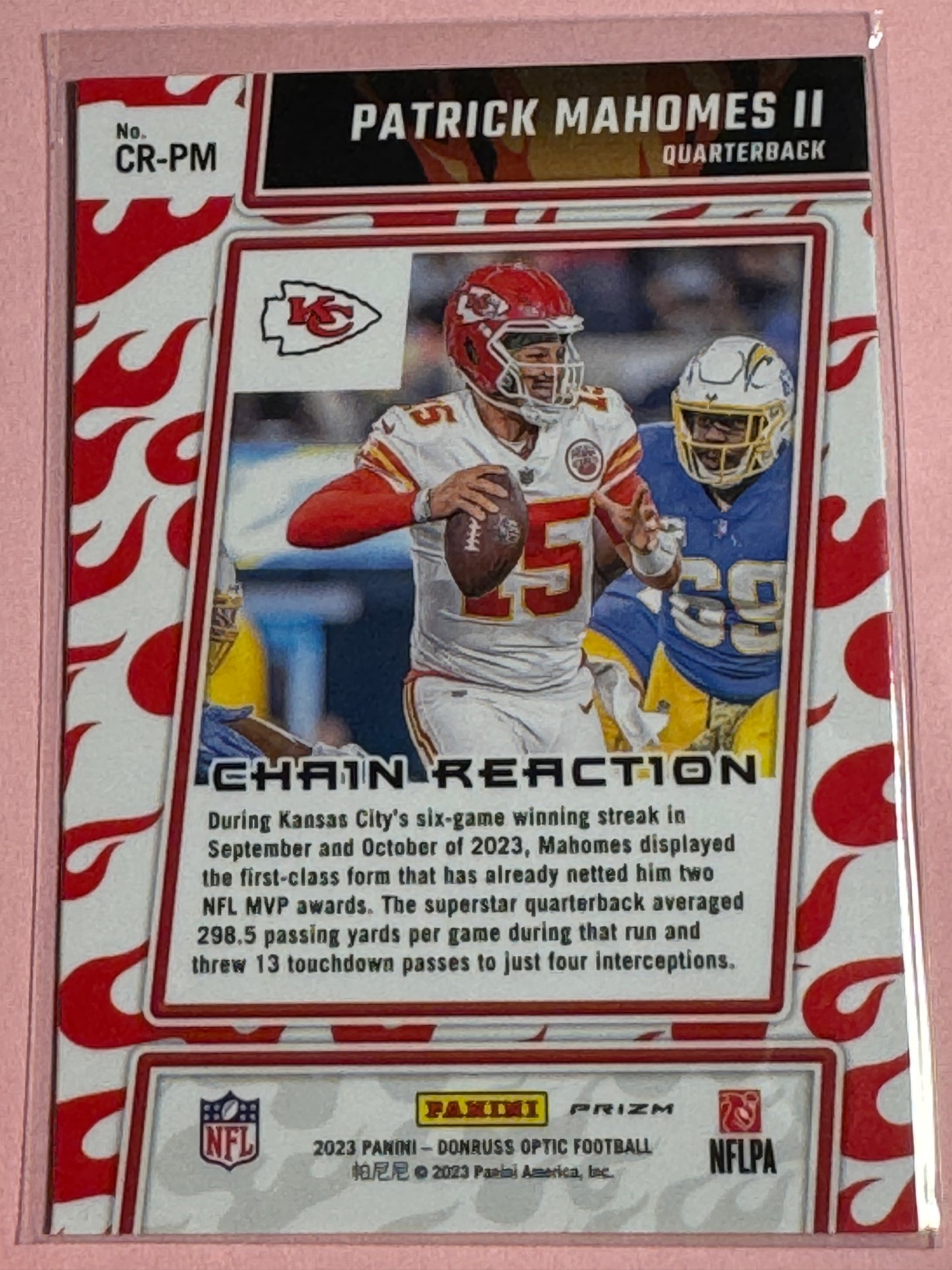 2023 Panini | Donruss Optic Football | Patrick Mahomes II #CR-PM | Chiefs | Holo Chain Reaction