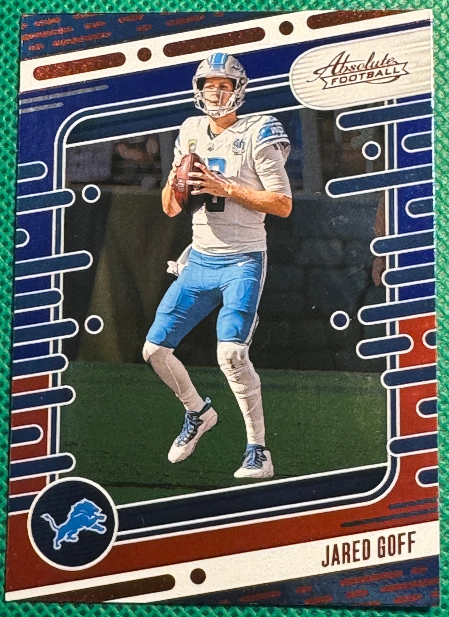 2024 Panini Absolute Football Justin Jared Goff #12 Lions Red & Blue