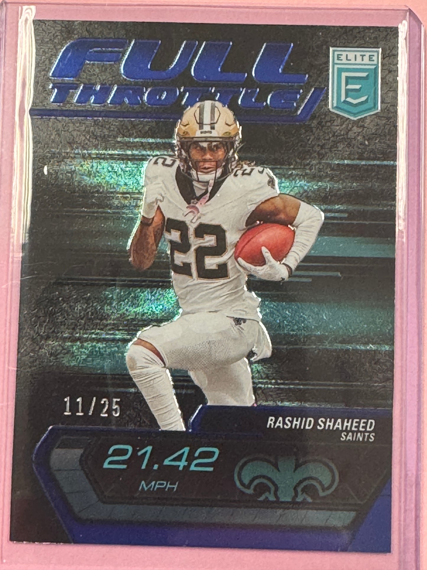 2024 Panini Donruss Elite Football Rashid Shaheed #20 Saints Blue Full Throttle 11/25