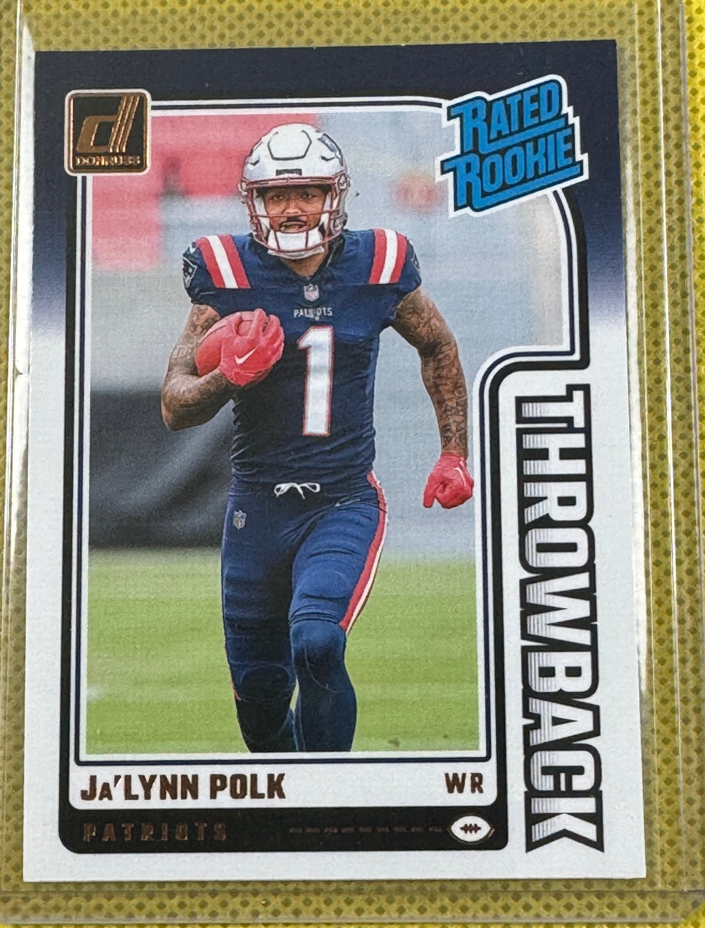 2024 Panini Donruss Football Ja'lynn Polk #8 Patriots RC Throwback