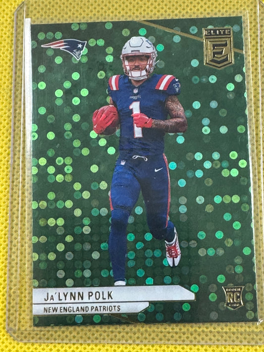 2024 Panini Elite Football Ja'lynn polk #153 Patriots RC Green Disco