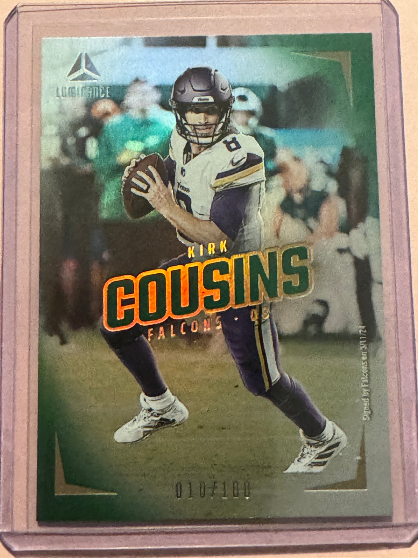 2024 Panini Luminance Football Kirk Cousins #46 Green 10/100