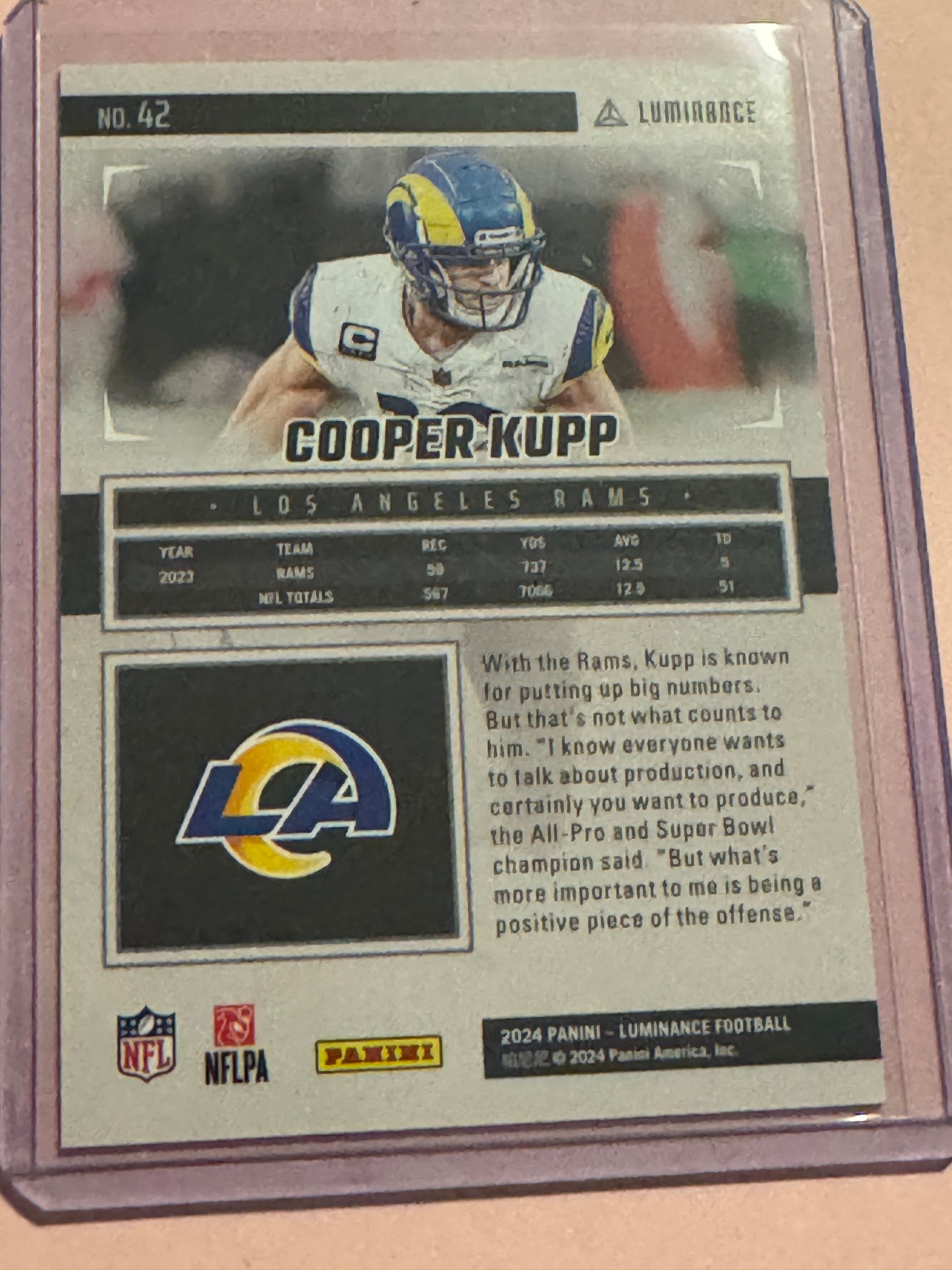 2024 Panini Luminance Football #42 Cooper Kupp Gold Vertical #211/299