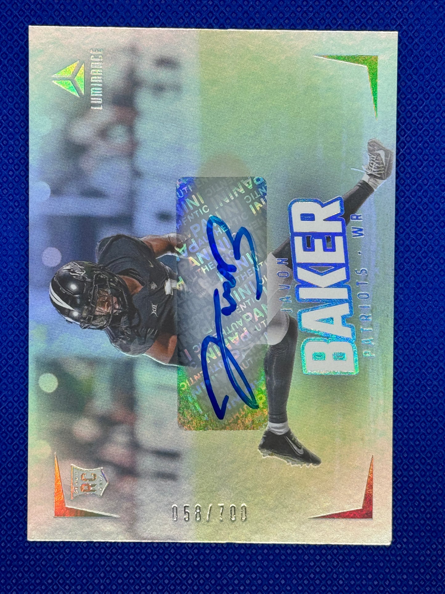 2024 Panini Luminance Javon Baker #192 Patriots RC AUTO 058/700