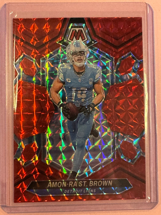 2024 Panini Mosaic Amon-Ra St.Brown #74 Lions Red Mosaic