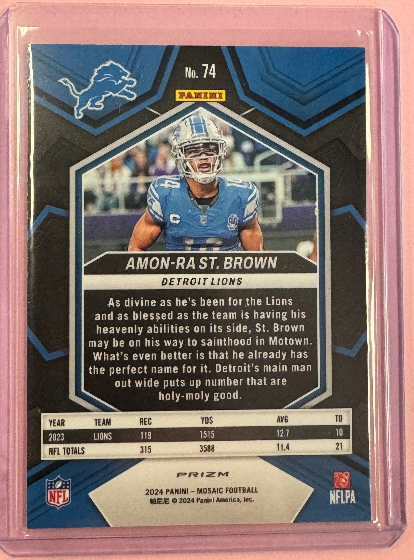 2024 Panini Mosaic Amon-Ra St.Brown #74 Lions Red Mosaic